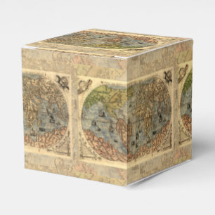 1565 Forlani Antique World Map Vintage Cartography Favor Boxes
