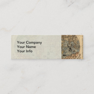 1565 Forlani Antique World Map Vintage Cartography Mini Business Card