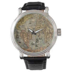 1565 Forlani Antique World Map Vintage Cartography Watch