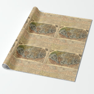 1565 Forlani Antique World Map Vintage Cartography Wrapping Paper
