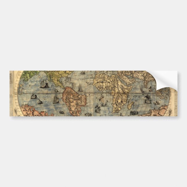 1565 Forlani AntiquevWorld Map Renaissance  Bumper Sticker (Front)