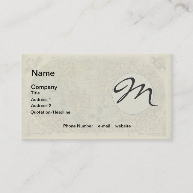 1565 Forlani AntiquevWorld Map Renaissance  Business Card (Front)