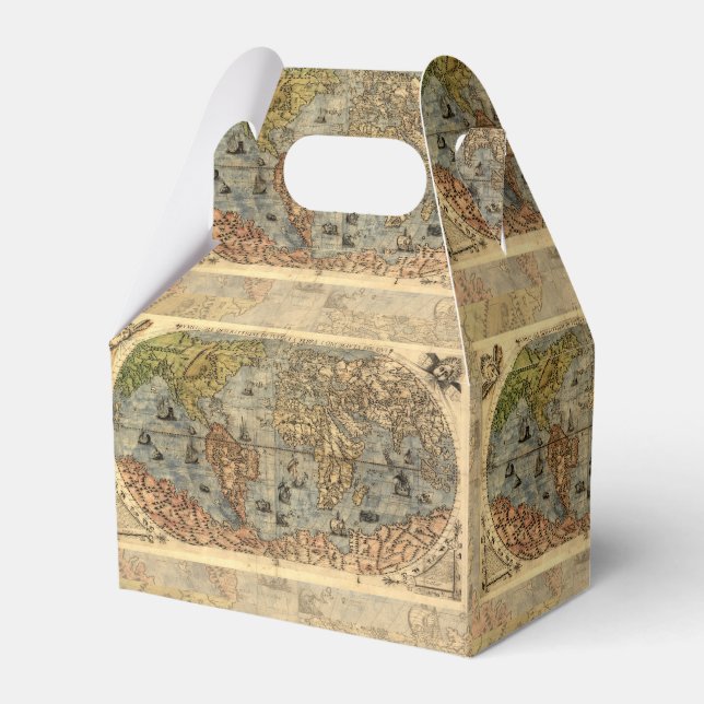 1565 Forlani AntiquevWorld Map Renaissance  Favor Boxes (Front Side)