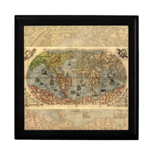 1565 Forlani AntiquevWorld Map Renaissance Gift Box