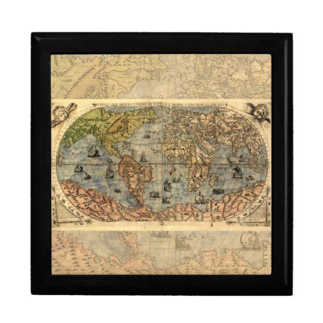 1565 Forlani AntiquevWorld Map Renaissance  Gift Box (Front)
