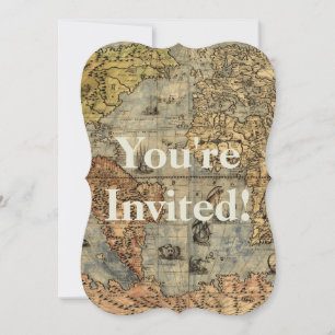 1565 Forlani AntiquevWorld Map Renaissance  Invitation