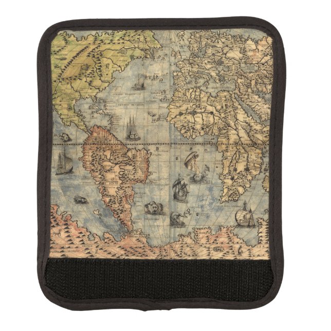 1565 Forlani AntiquevWorld Map Renaissance  Luggage Handle Wrap (Front)