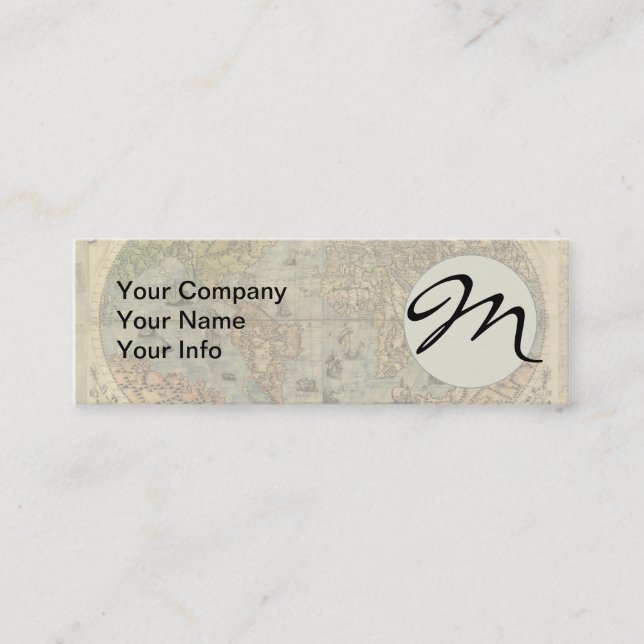 1565 Forlani AntiquevWorld Map Renaissance  Mini Business Card (Front)
