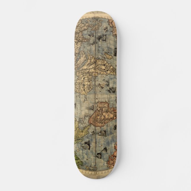 1565 Forlani AntiquevWorld Map Renaissance  Skateboard Deck (Front)