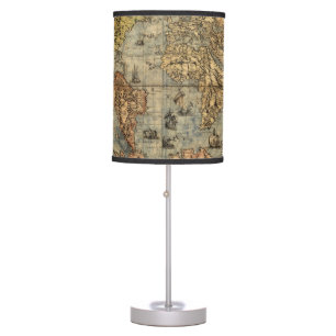 1565 Forlani AntiquevWorld Map Renaissance Table Lamp