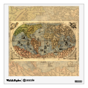 1565 Forlani AntiquevWorld Map Renaissance  Wall Decal