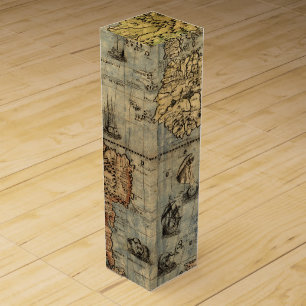 1565 Forlani AntiquevWorld Map Renaissance Wine Box