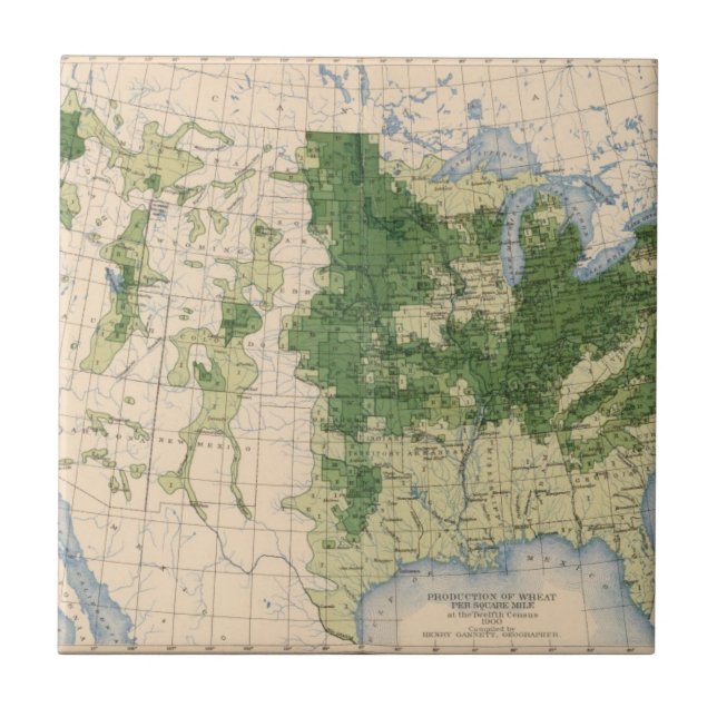156 Wheat/sq mile Ceramic Tile (Front)