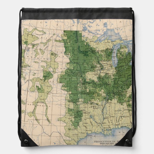 156 Wheat/sq mile Drawstring Bag (Front)