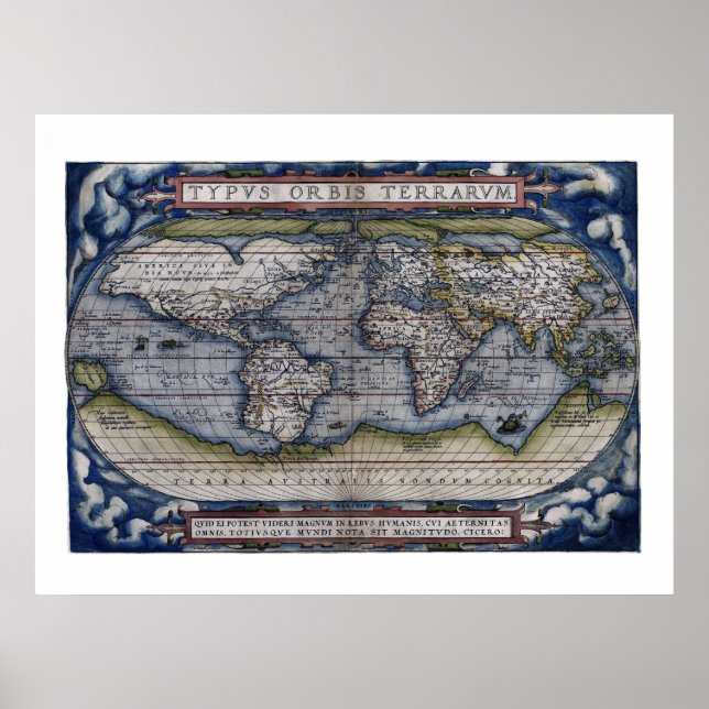 1570 Map of the World Poster (Front)