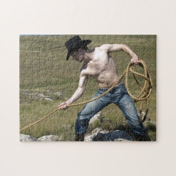15807-ra Sexy Cowboy Jigsaw Puzzle by Prairie_Visions at Zazzle