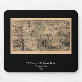 1581 Antique World Map by Nicola van Sype Mouse Pad