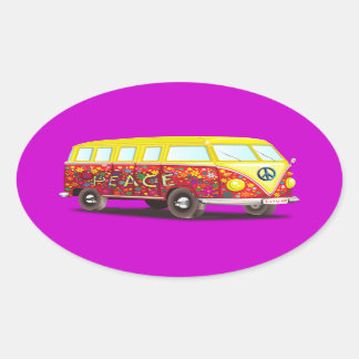 158463 CAUSES PEACEABLE SURF SUMMER car bus mobile Oval Sticker