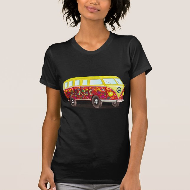 158463 CAUSES PEACEABLE SURF SUMMER car bus mobile T-Shirt (Front)