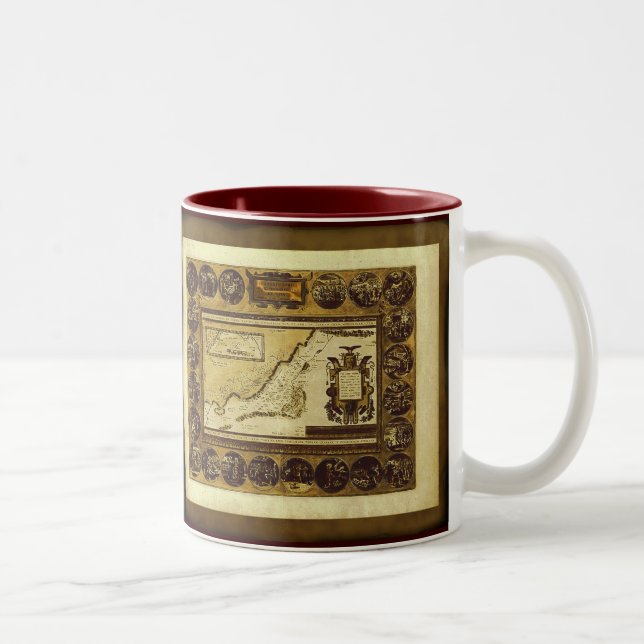 1586 Patriarch Abraham Antique Map Series Two-Tone Coffee Mug (Right)