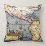 1587 Map of the Americas Throw Pillow 1587 Map of the Americas Throw Pillow