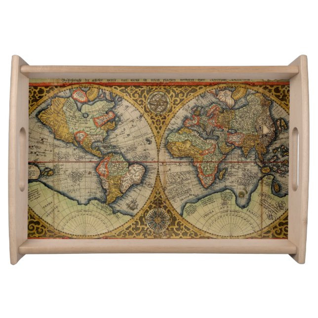 1590 world map serving tray (Front)