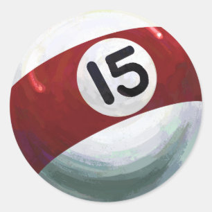 15 Ball Classic Round Sticker
