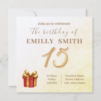 15 Birthday Invintation Invitation