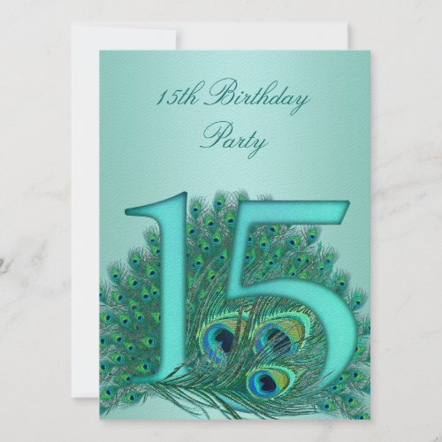 15 birthday peacock template age number custom announcement