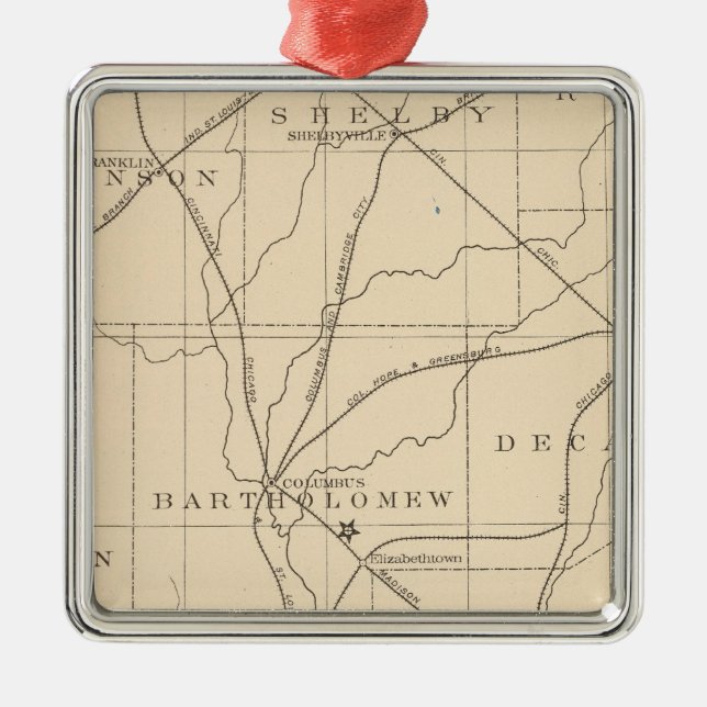 15 Center of population Metal Ornament (Front)