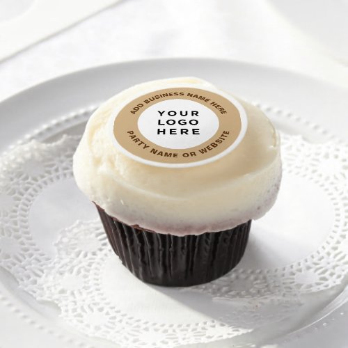 15 Custom Corporate Business Logo Text Cupcake Edible Frosting Rounds