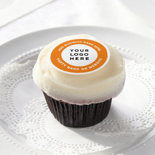 15 Custom Corporate Business Logo Text Cupcake Edible Frosting Rounds