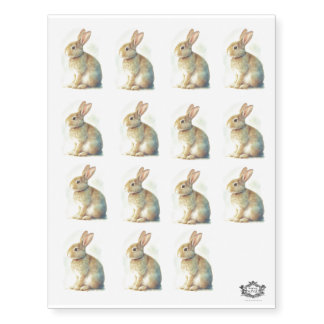 15 Cute watercolour Bunny  Temporary Tattoos