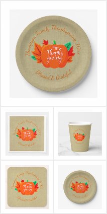 15+ Family Name Text Thanksgiving Pumpkin Set