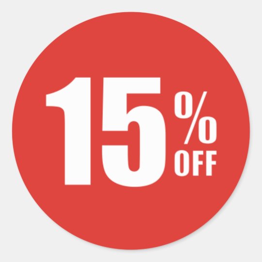 15 Fifteen Percent OFF Discount Sale Sticker
