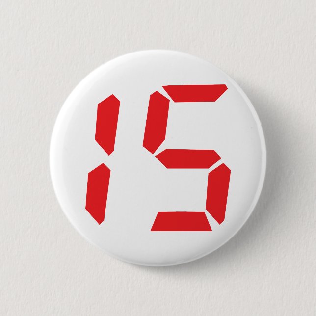 15 fifteen  red alarm clock digital number button (Front)