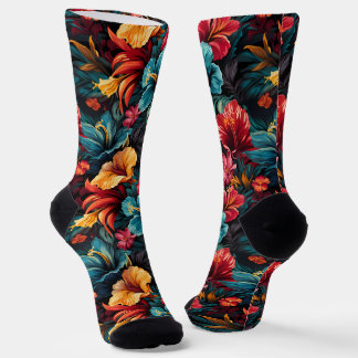 #15 Floral pattern Crew Socks