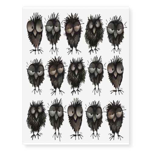 15 Funny Owl Temporary Tattoos