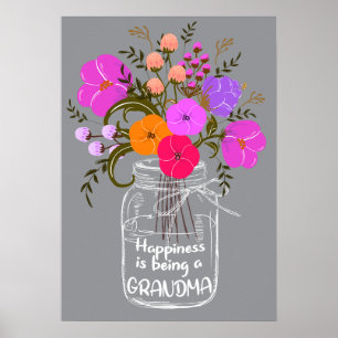 15 Happiness Is Being A Grandma For Grandmother Poster