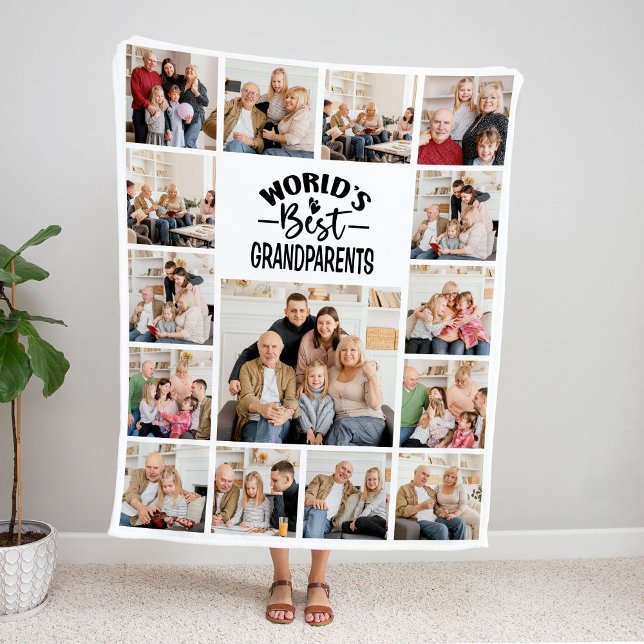 15 Image World's Best Grandparents Fleece Blanket (Creator Uploaded)