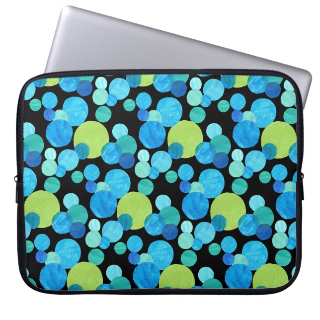 15 inch Laptop Sleeve, Blue Moons Pattern Sleeve (Front)