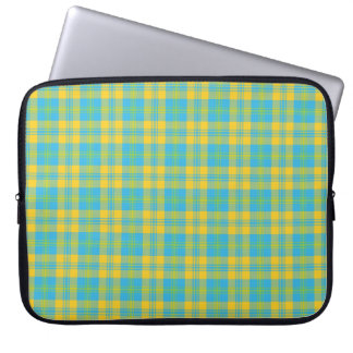 15-inch Laptop Sleeve: Blue, Yellow, Green Plaid Sleeve