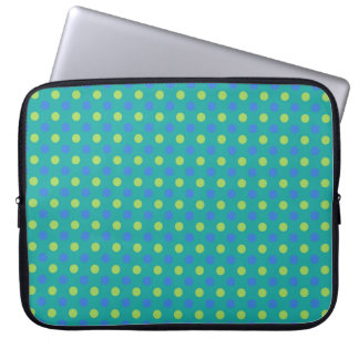 15-inch Laptop Sleeve: Green Polka Dots Pattern Sleeve