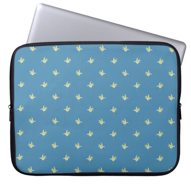 15-inch Laptop Sleeve: Lilies of the Valley, Blue Sleeve (Front)