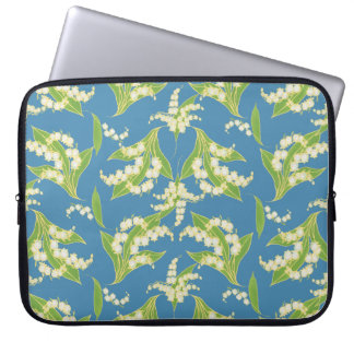 15-inch Laptop Sleeve: Lilies of the Valley, Blue Sleeve