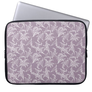 15-inch Laptop Sleeve: Lilies-of-the-Valley, Mauve Sleeve