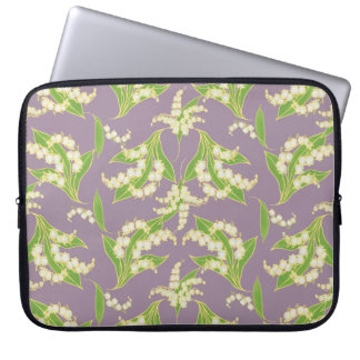15-inch Laptop Sleeve: Lilies of the Valley, Mauve Sleeve