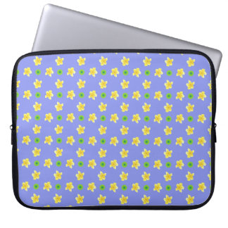 15-inch Laptop Sleeve: Primroses on Violet Blue Sleeve