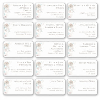 15 Individual Wedding Guest Name Address Sticker