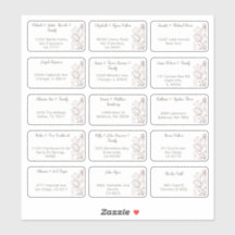 15 Individual Wedding Guest Name Address Sticker